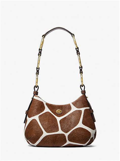 michael kors giraffe print bag|Mini Giraffe Print Calf Hair Hobo Shoulder Bag .